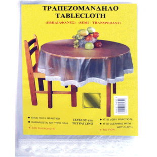 ΤΡΑΠΕΖΟΜΑΝΤΗΛΑ ΔΙΑΦΑΝΗ ΤΕΤΡΑΓ 132Χ132