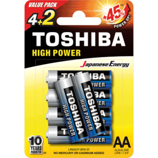 ΜΠΑΤΑΡΙΕΣ TOSHIBA (4+2)2Α LR6GCP BP6 2F