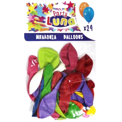 Μπαλόνια Διάφορα Χρώματα 24τεμ